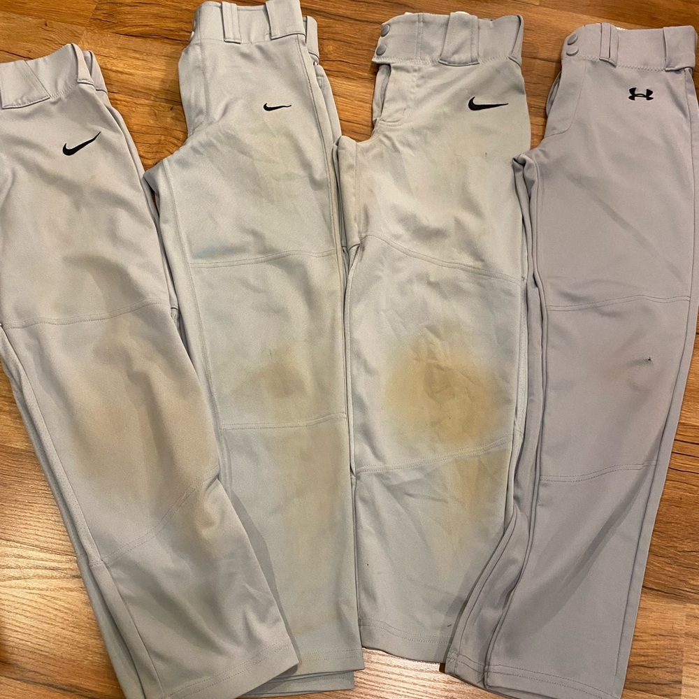 Nike and Under Armour Kids Gray Baseball pants